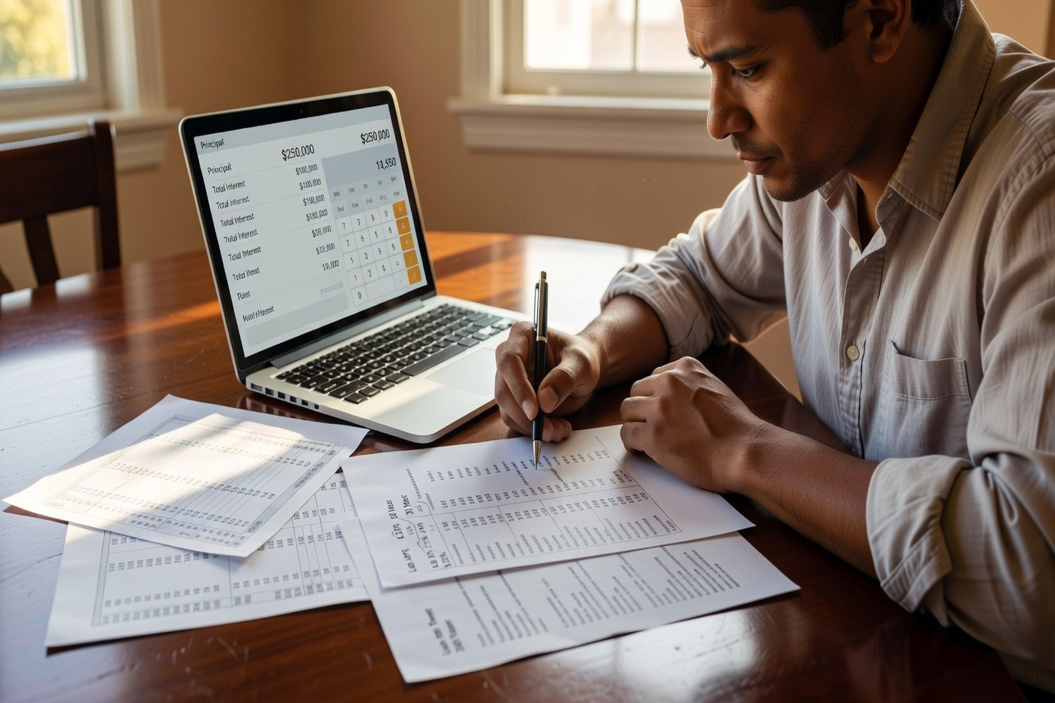 Person comparing 25000 dollar personal loan rates and monthly payments from multiple lenders