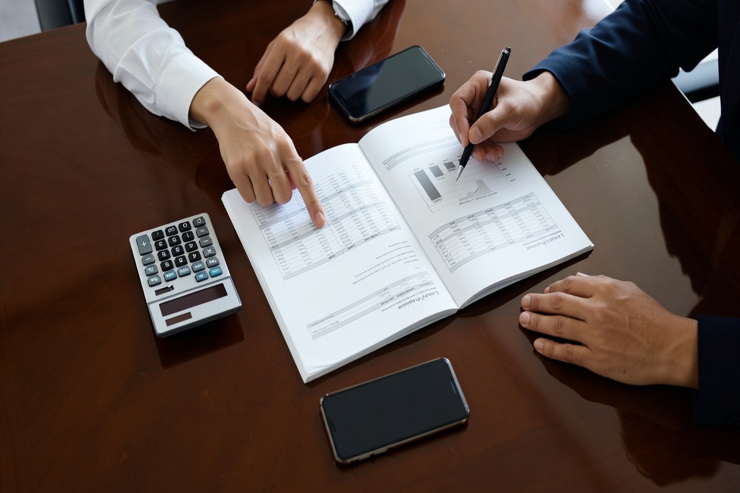 Business partners reviewing loan proposal for a 500000 dollar business loan comparison