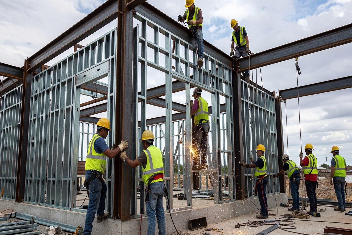 Commercial construction representing buildout projects funded by 500000 dollar business loans