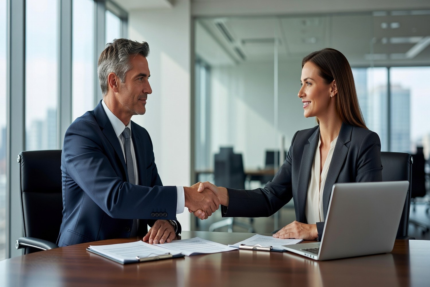 Financial advisor meeting with client about premium loan rates