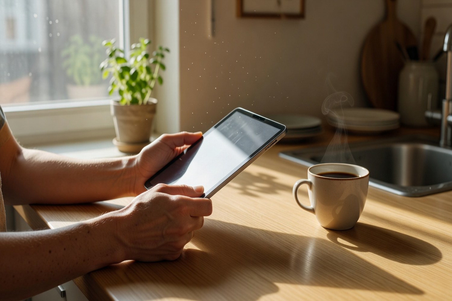 Borrower reviewing personal loan pre-qualification approval on tablet at home