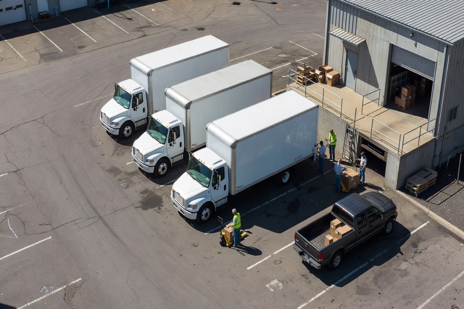 Small business delivery fleet representing fleet financing and business vehicle loans