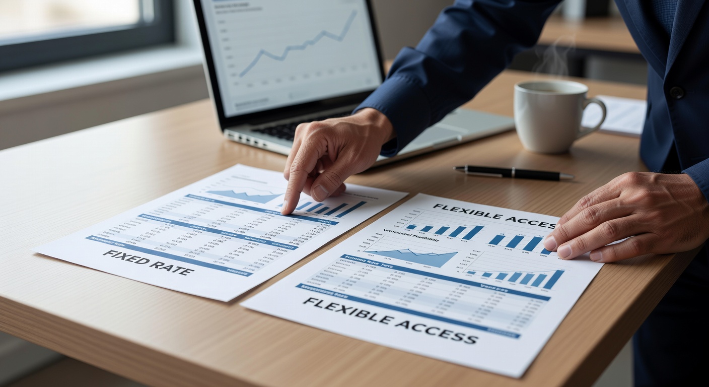 Person comparing certificate of deposit and savings account options