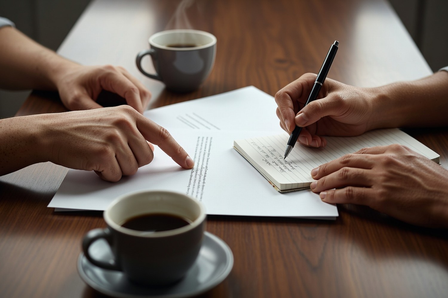 Co-signer and borrower reviewing personal loan terms and rates together