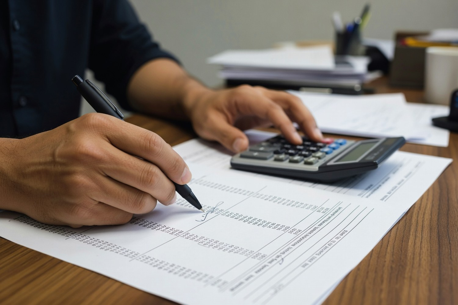 Person calculating cosmetic surgery procedure costs before applying for financing