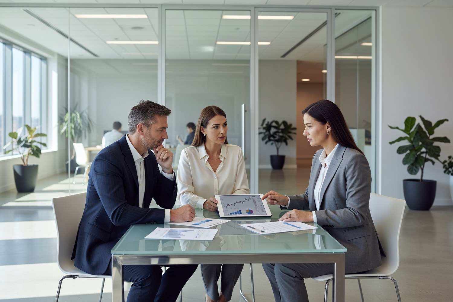 Couple meeting with financial advisor to discuss HELOC options