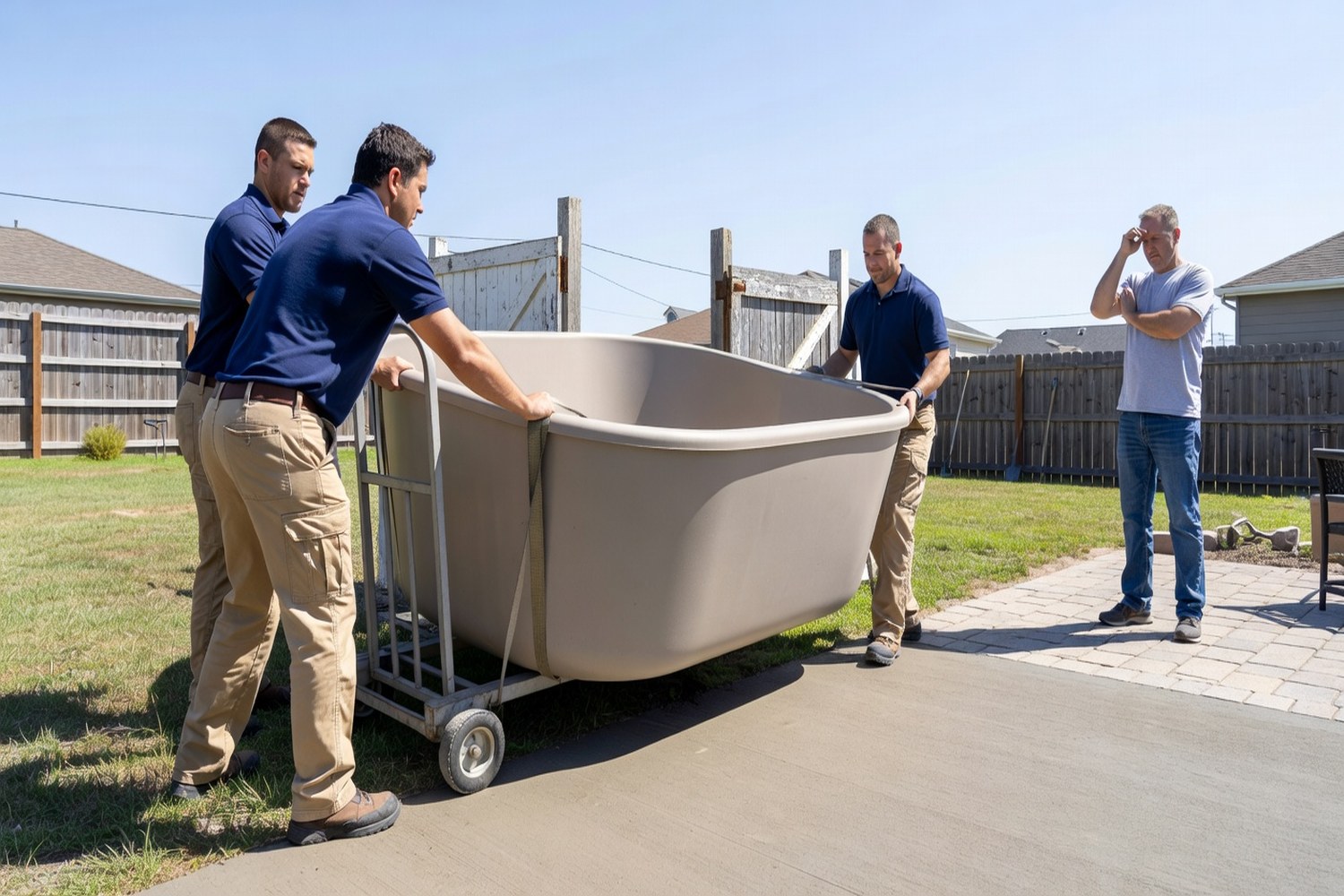 Hot tub delivery and installation representing hot tub financing costs