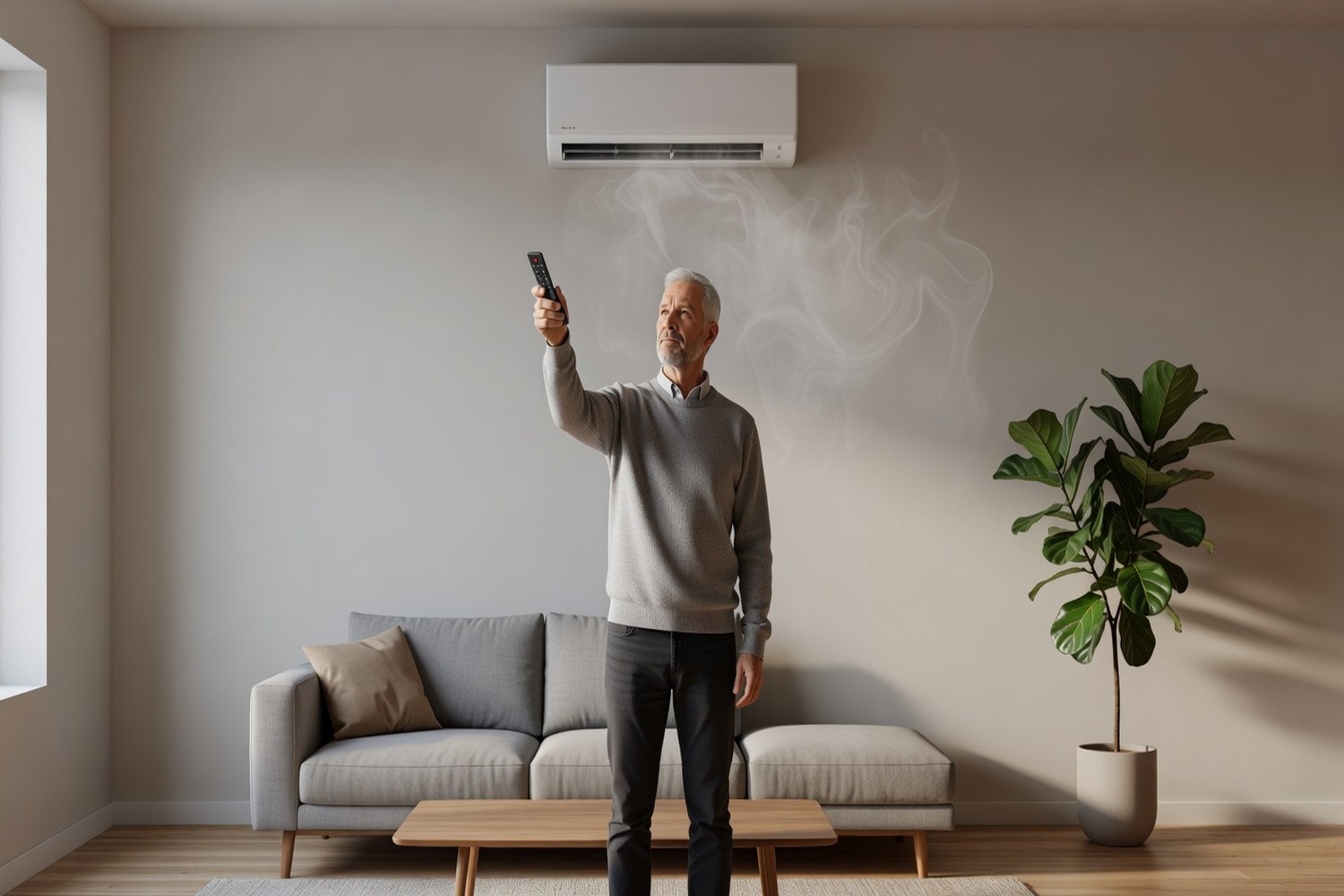 Homeowner using ductless mini-split representing HVAC financing options for cooling