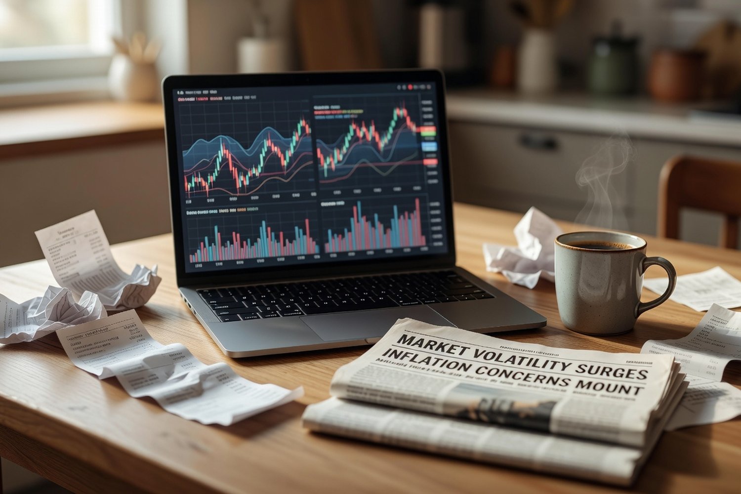 Financial data analysis workspace showing inflation trends and economic indicators