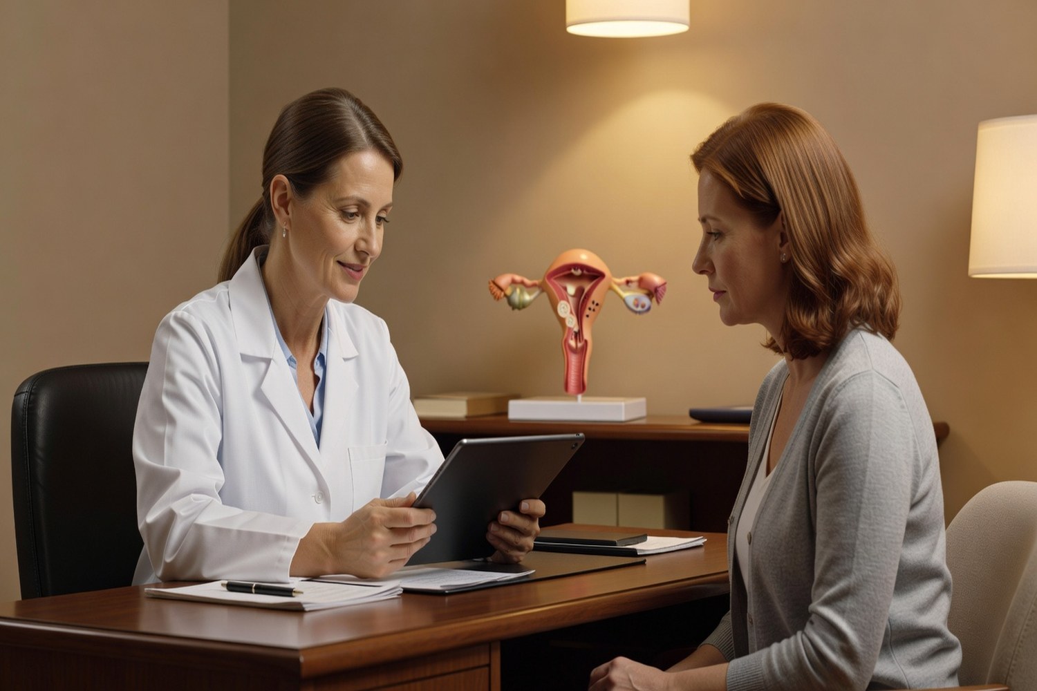 Doctor reviewing IVF treatment plan with patient representing fertility treatment costs and financing
