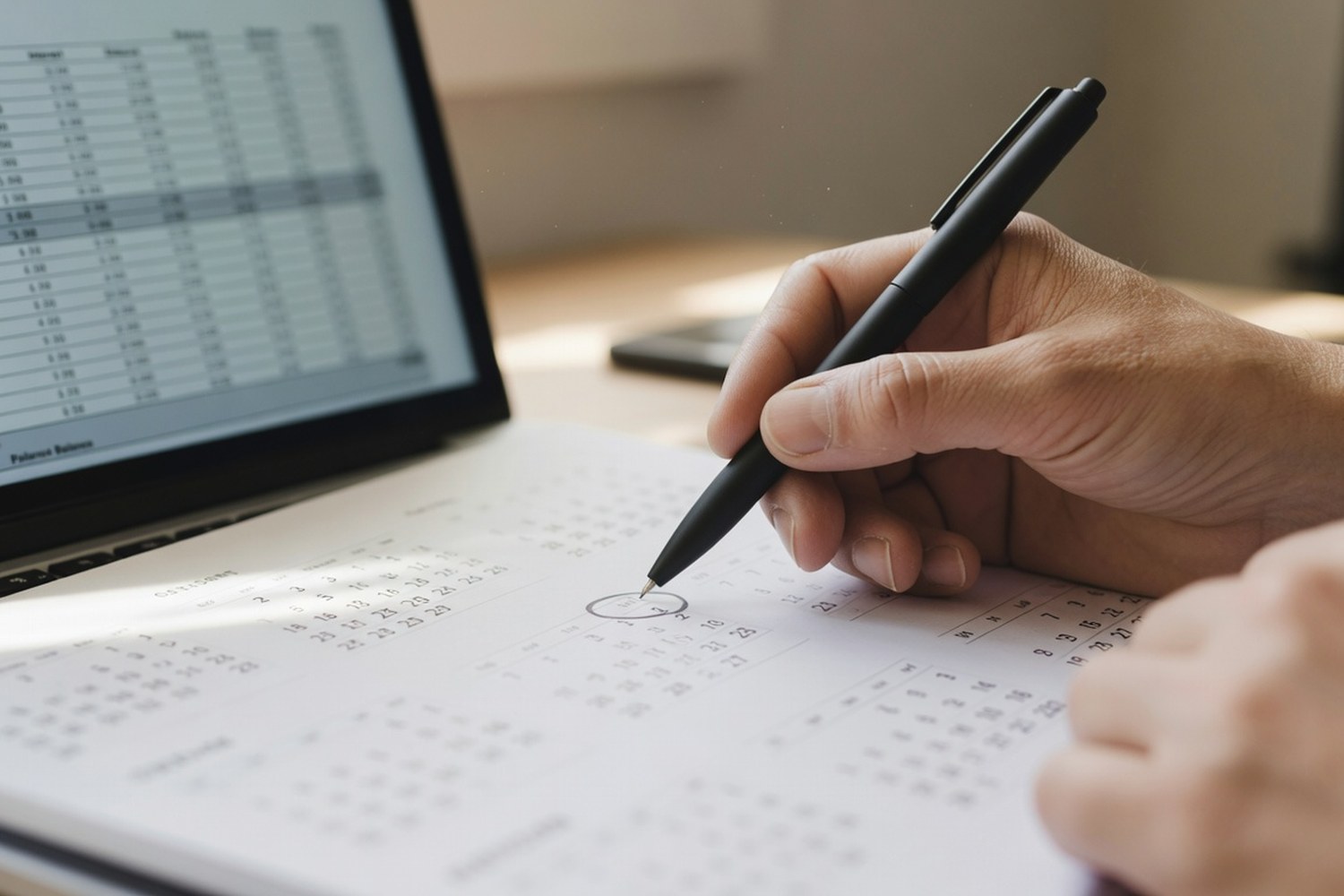 Planning a 5-year personal loan repayment timeline with calendar and amortization schedule