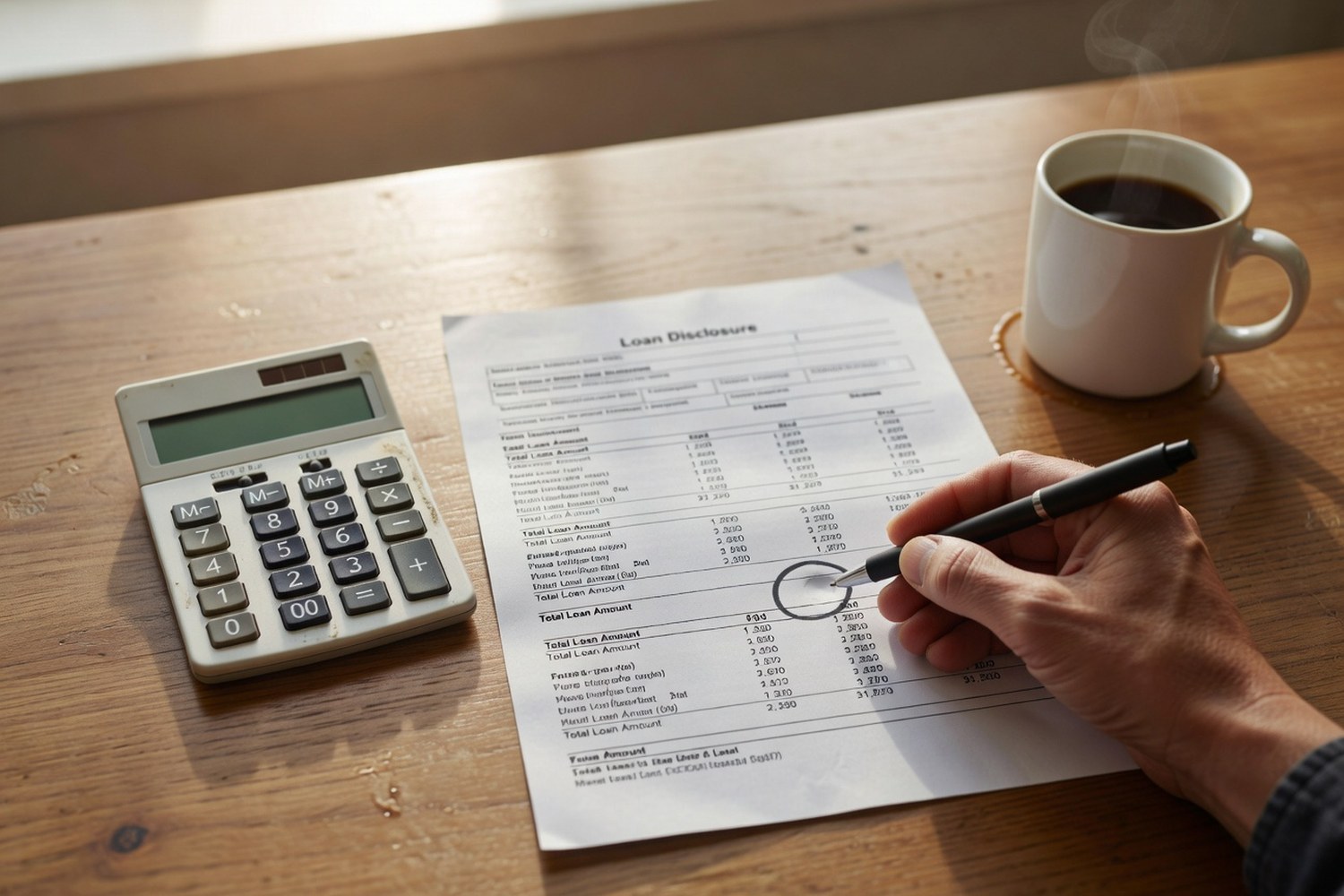 Calculating the cost of a personal loan origination fee on a loan disclosure