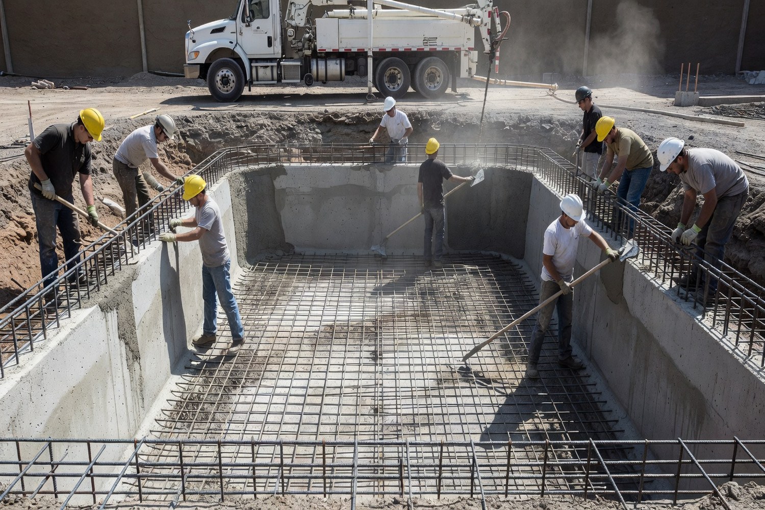 Swimming pool under construction representing pool project costs and financing options