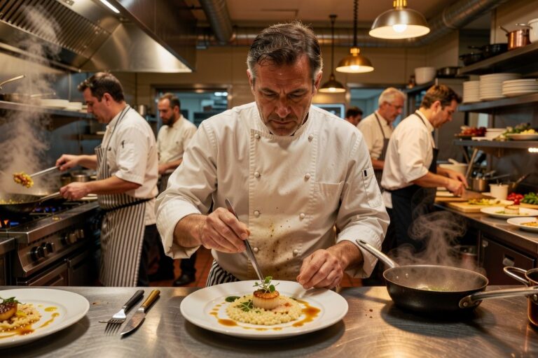 Busy restaurant kitchen representing the financing needs of food service businesses