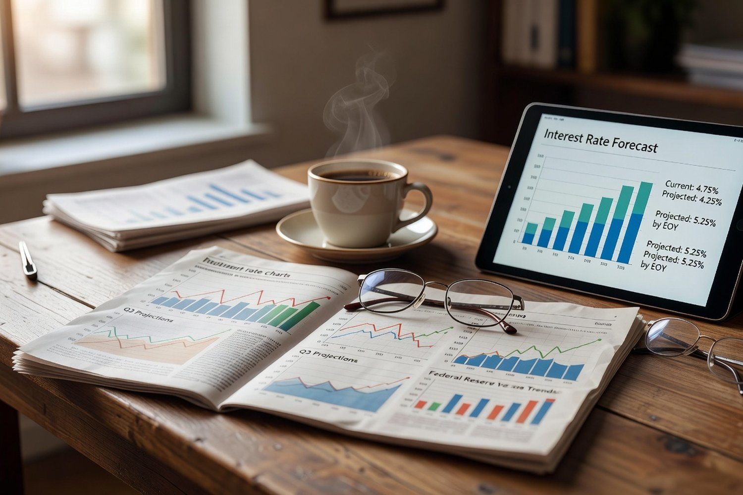 Federal Reserve interest rate forecast chart showing projected rate paths for 2026