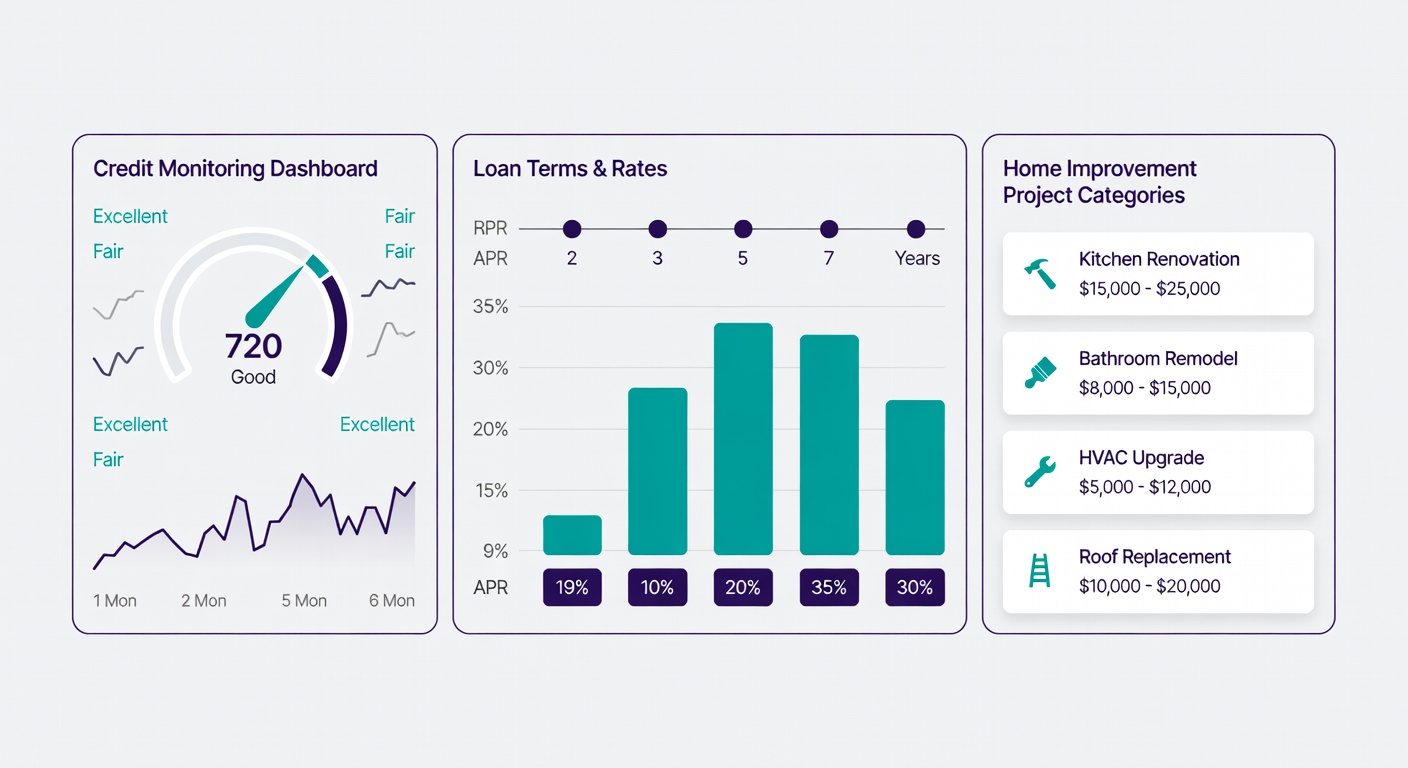 Upgrade personal loan and credit card hybrid product comparison infographic